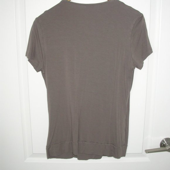 Taupe Cross Over Tee Shirt - Picture 2 of 6